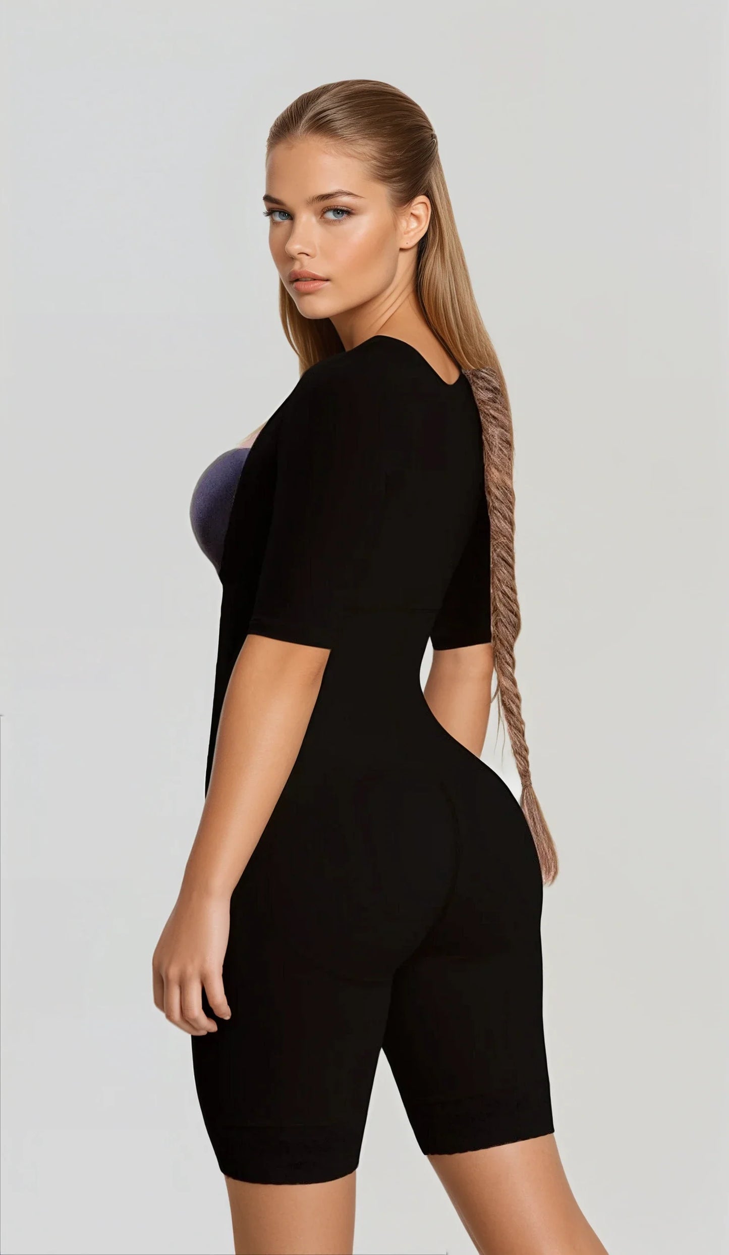 Full Body Mid thigh Shapewear with arm compression